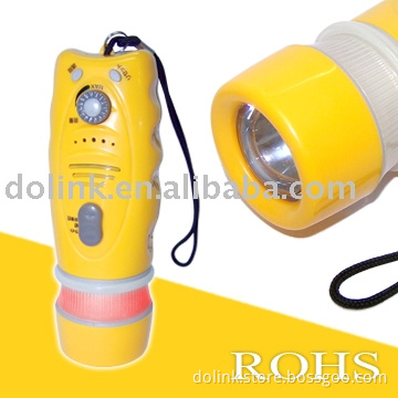 Crank Dynamo LED Flashlights with Radio and Mobile Charger